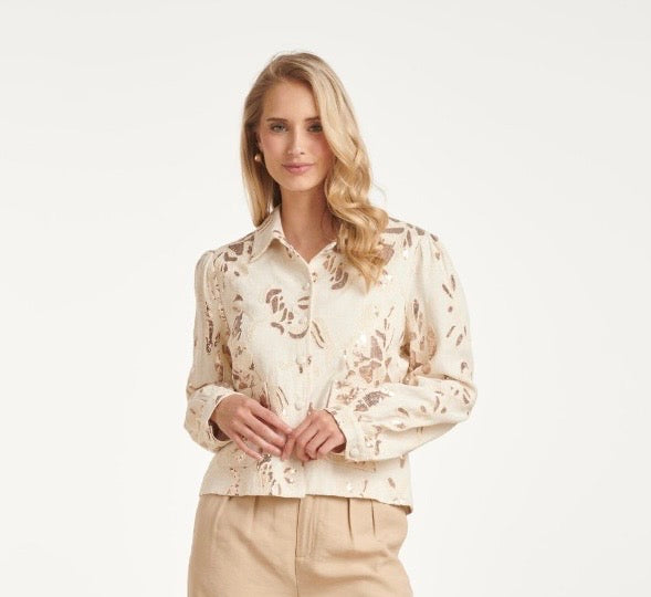 Sequin Jacket - Cream/Copper