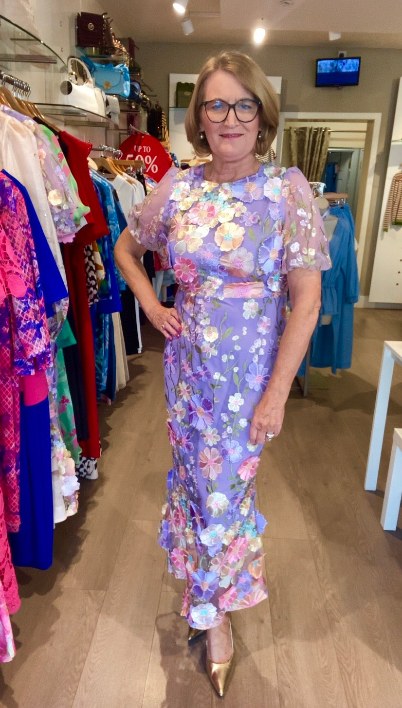 3-D Petal Dress - Lilac