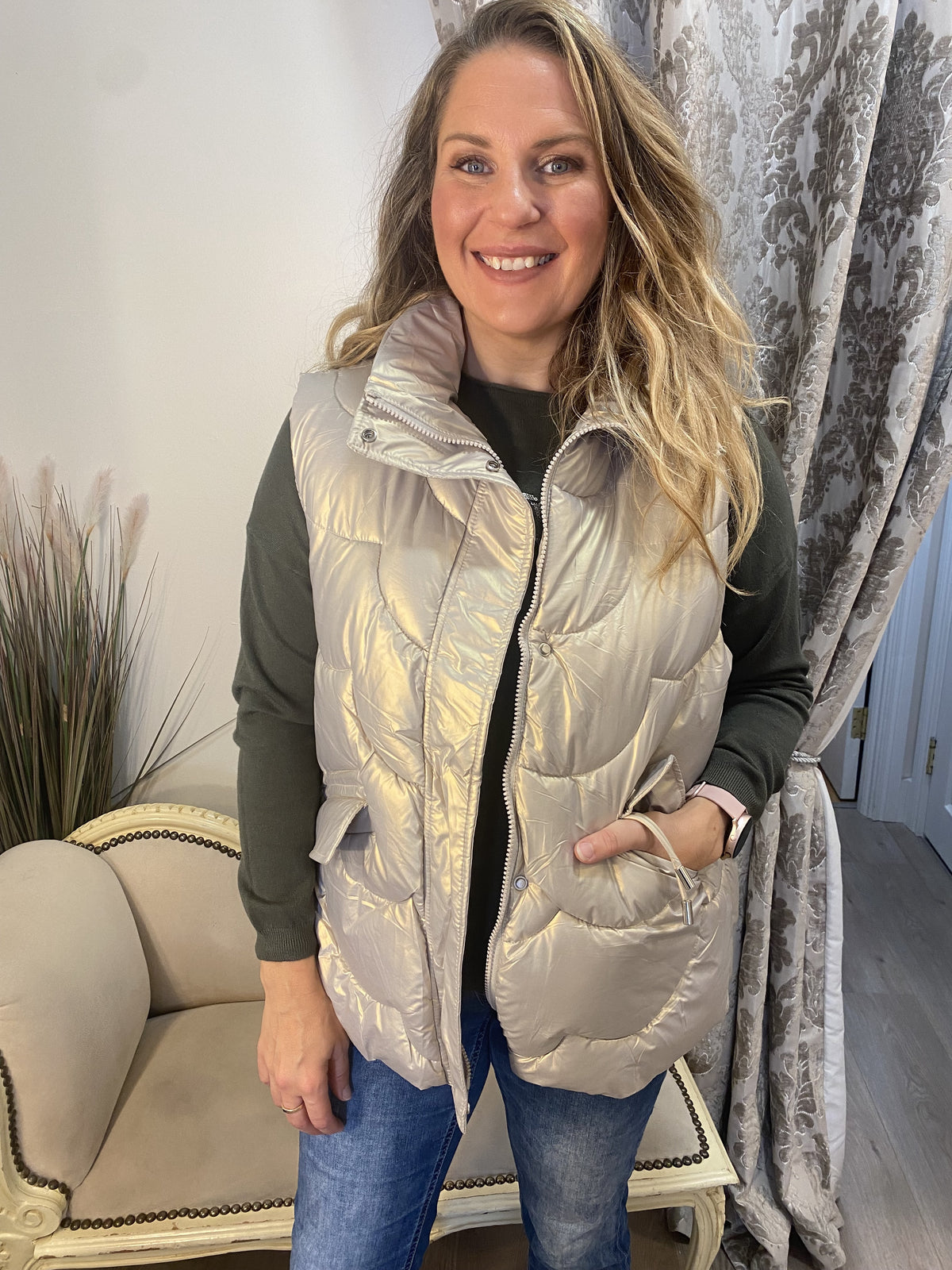 Metallic Gilet - Gold