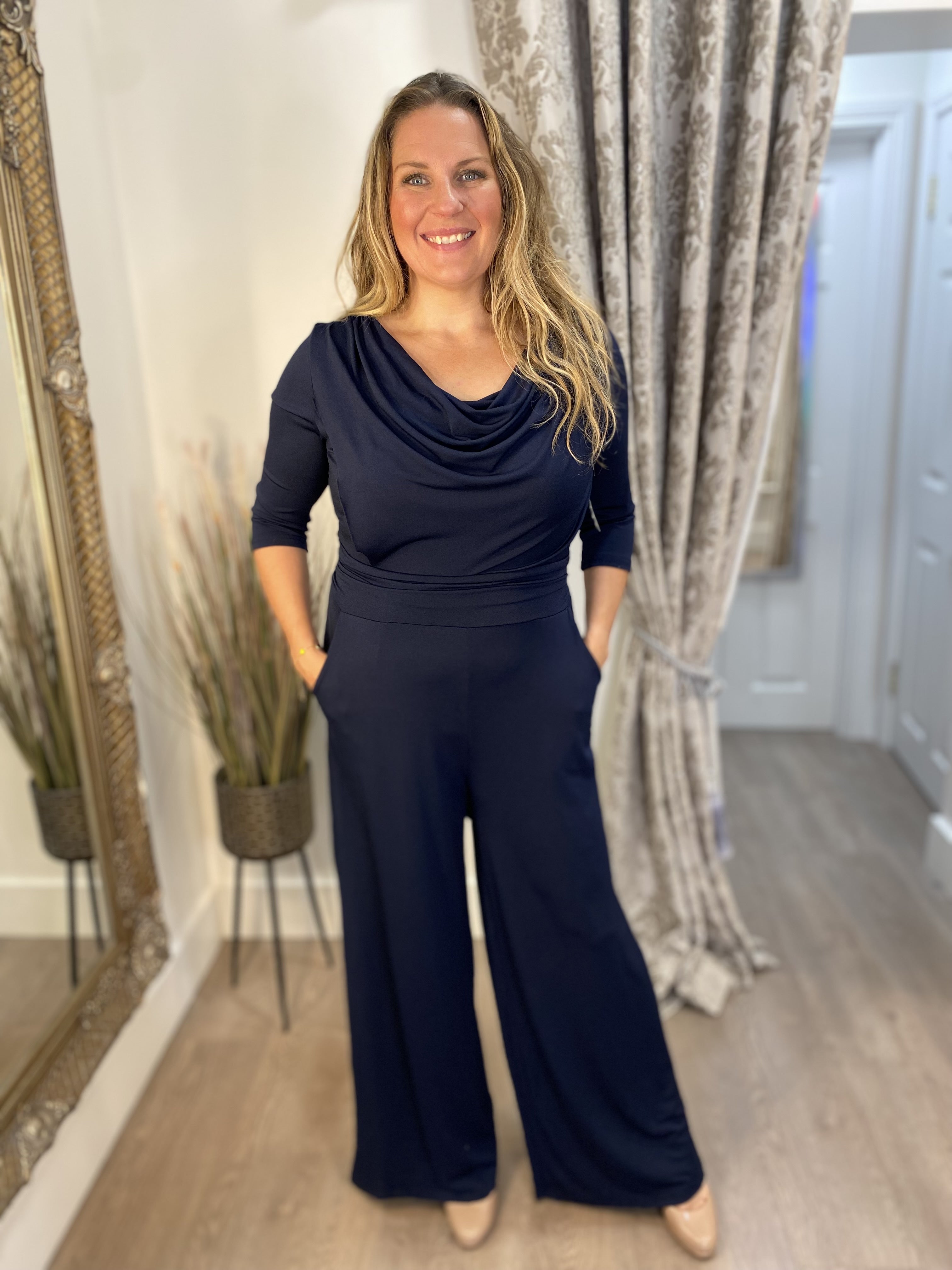 Lauren Jumpsuit Navy Lady M Boutique