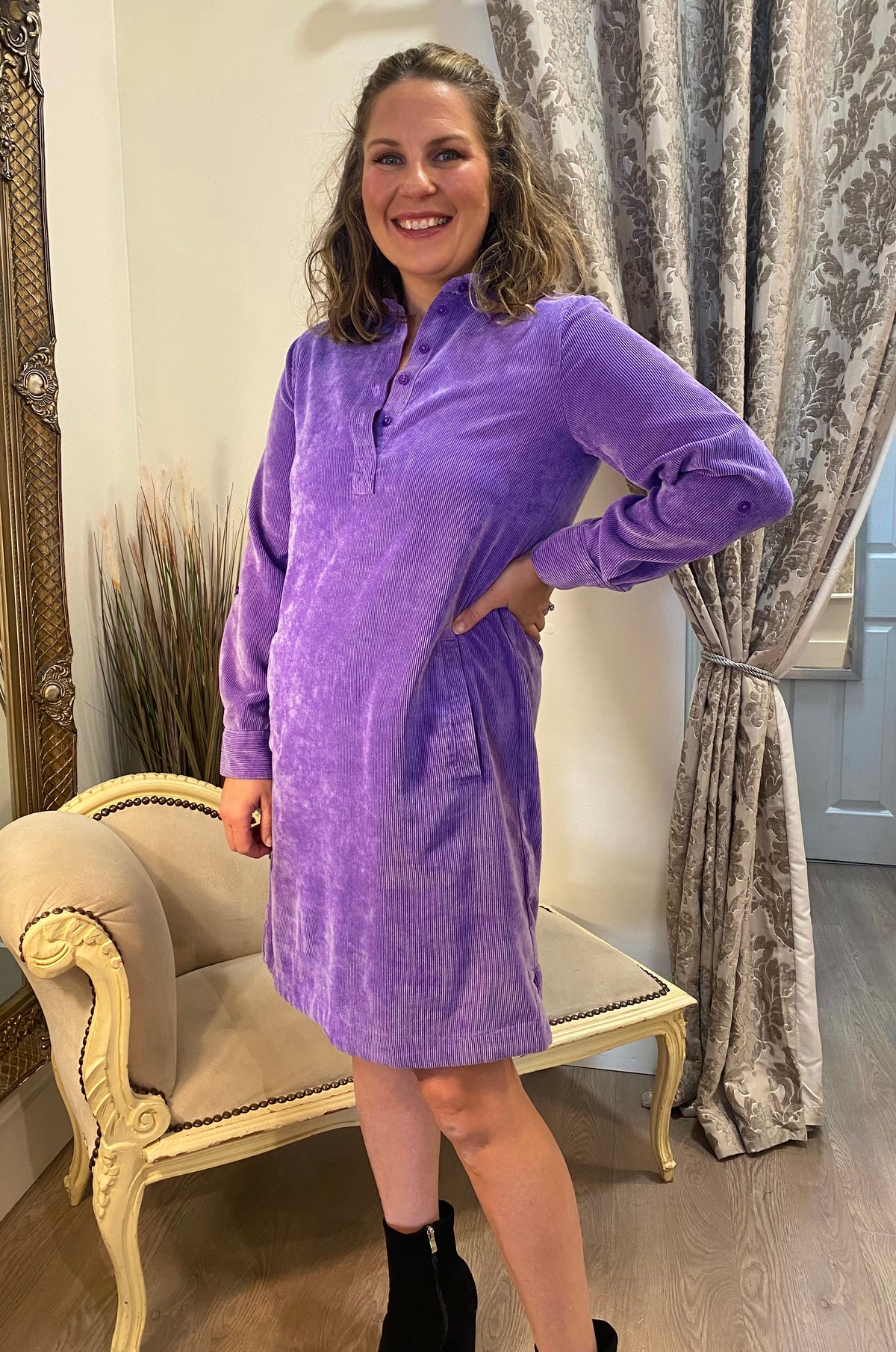 CECIL Corduroy Dress - Lilac