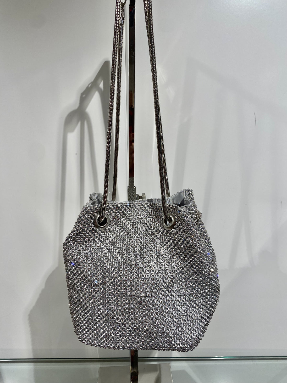 Diamonte Pouch Bag - Silver