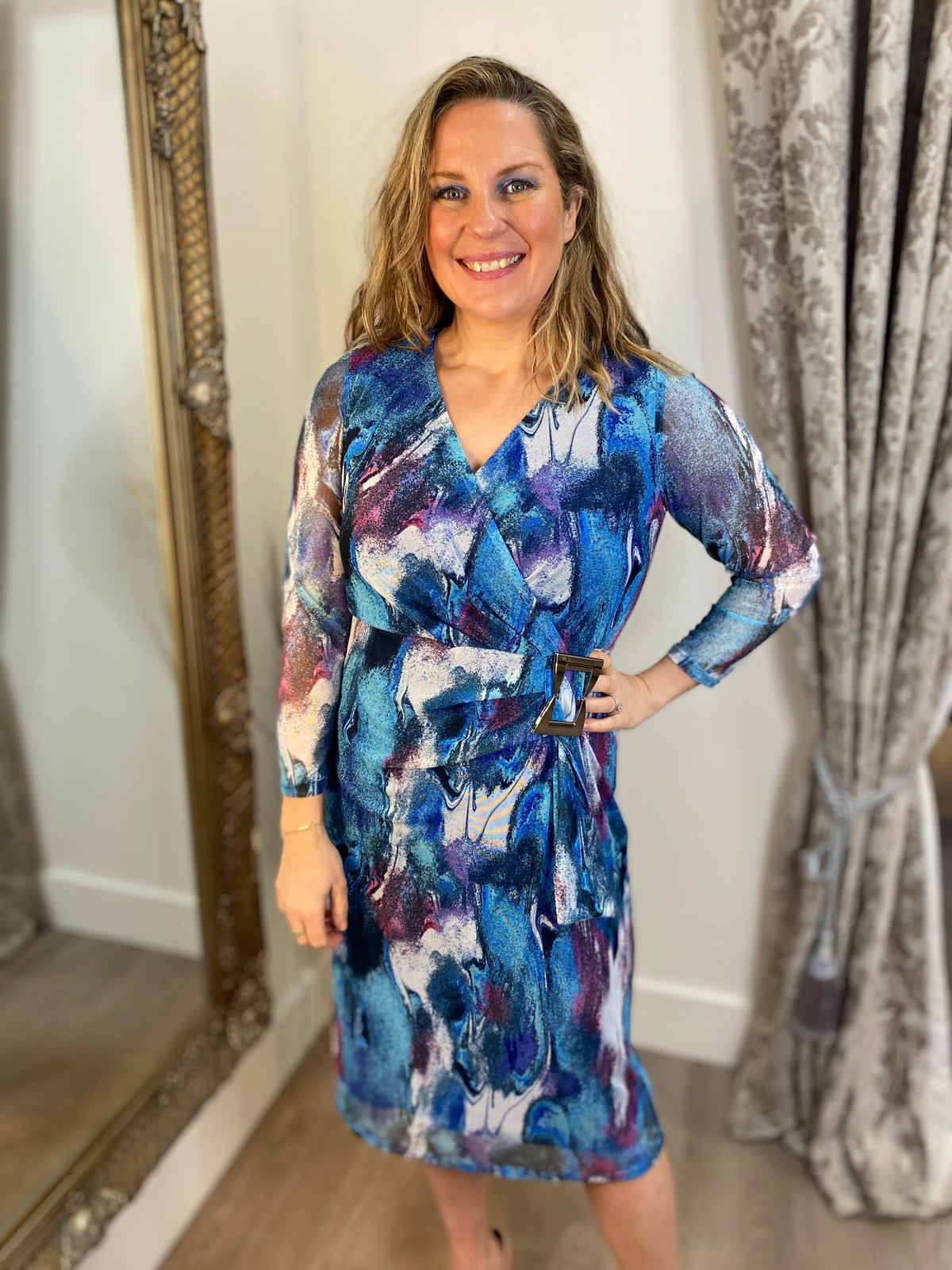 YEW Norah Dress - Blue Print