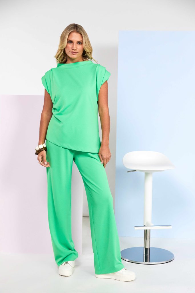 Co-ord with pleat detail at shoulder -  Vibrant green KCS26121