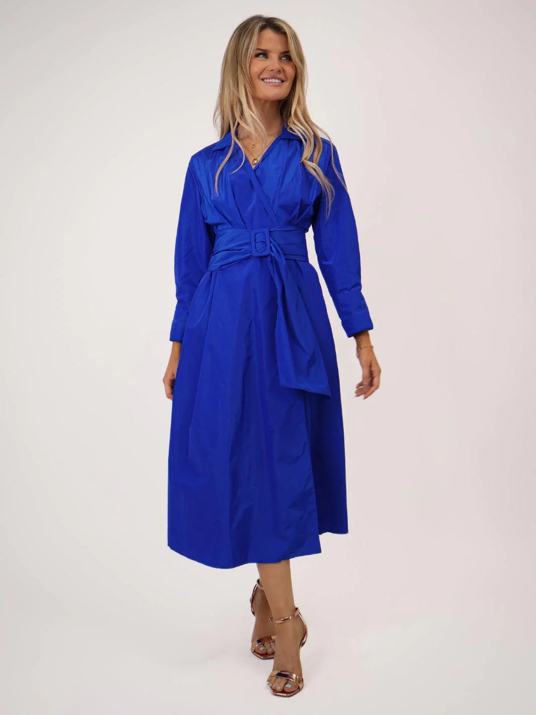 Penelope Taffeta Dress - Electric Blue