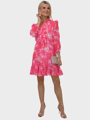 KATE & PIPPA Vicky Dress Mini Dress - Pink Print