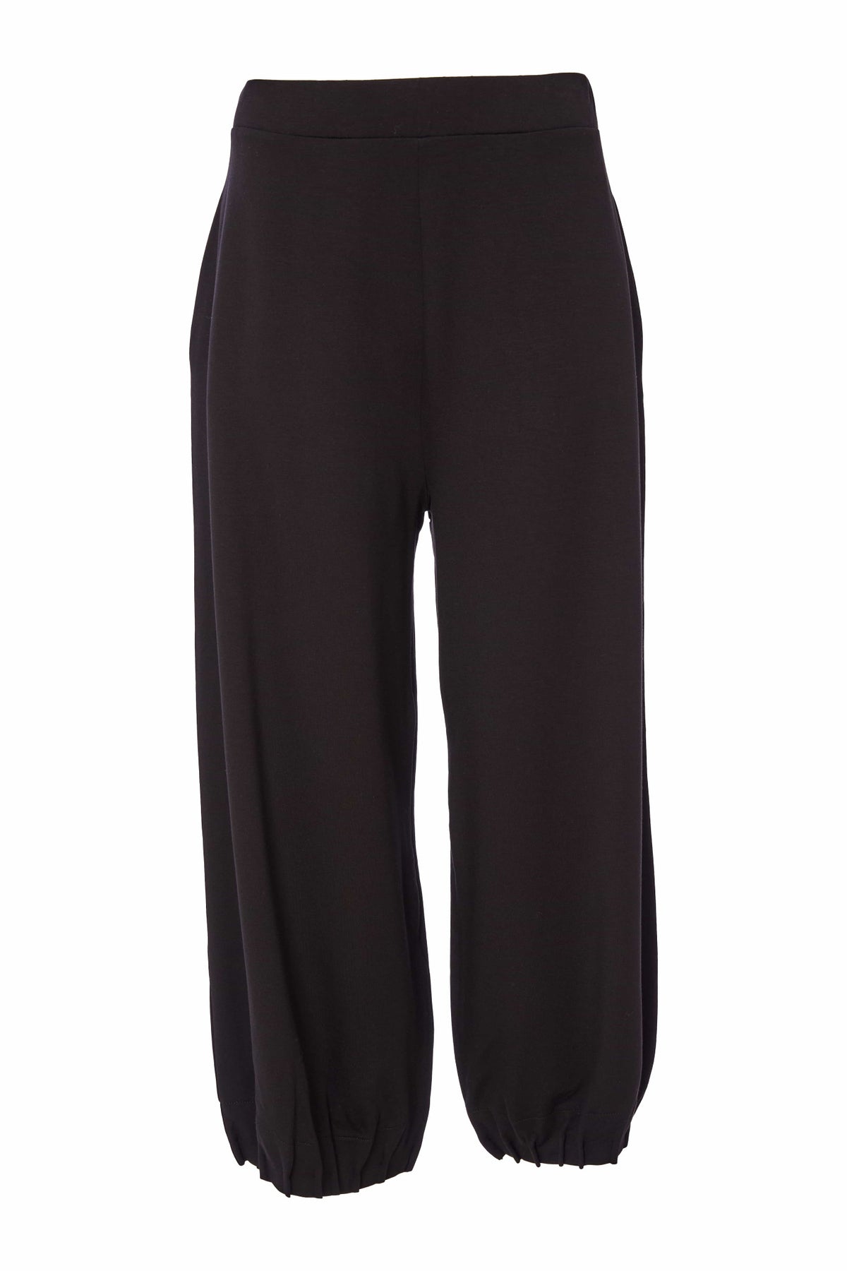 Wide leg trouser with tuck hem detail Black  NAS26230