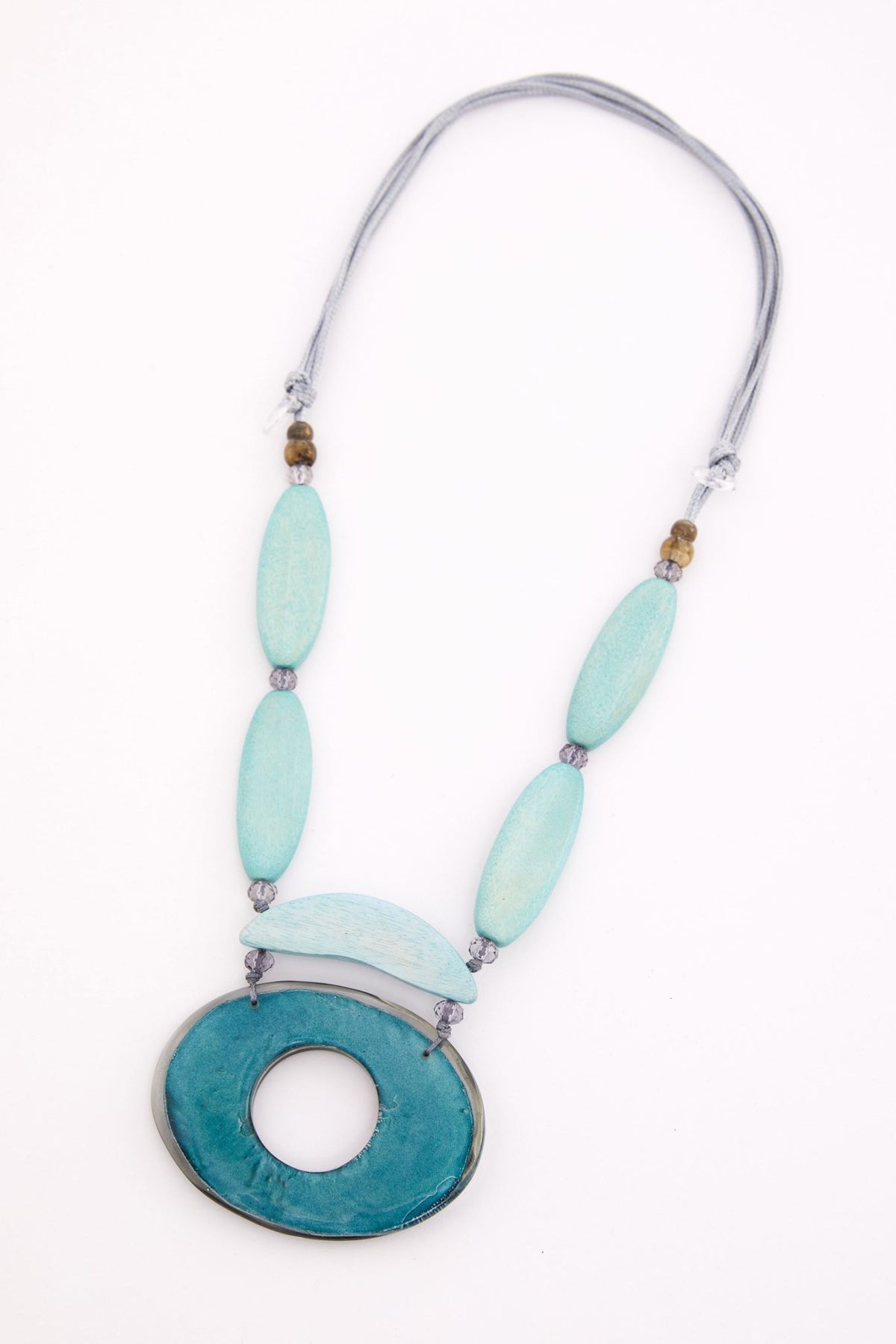Colour oval necklace with oblong stone Mint  NAS26370