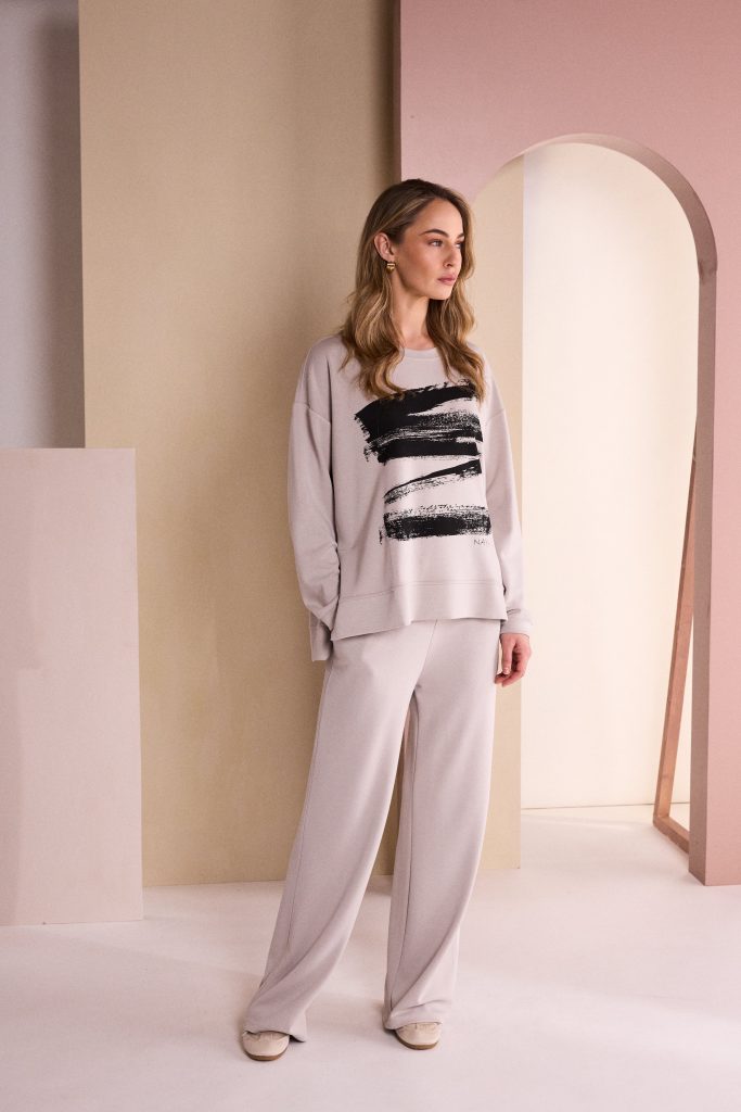 Soft Pull Up Trouser With Side Pocket  - Mink  NAW26115
