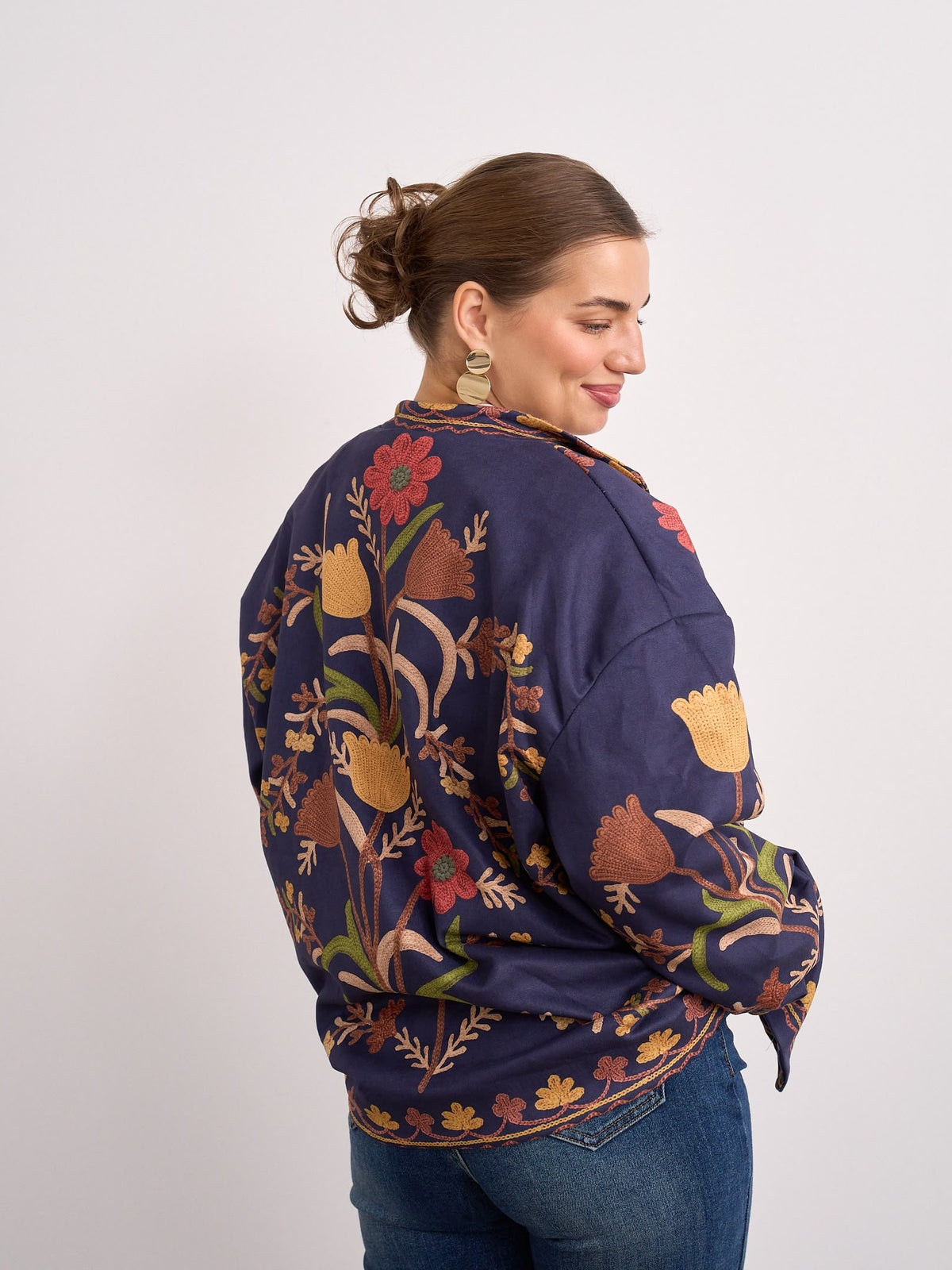 Print Jacket - Navy