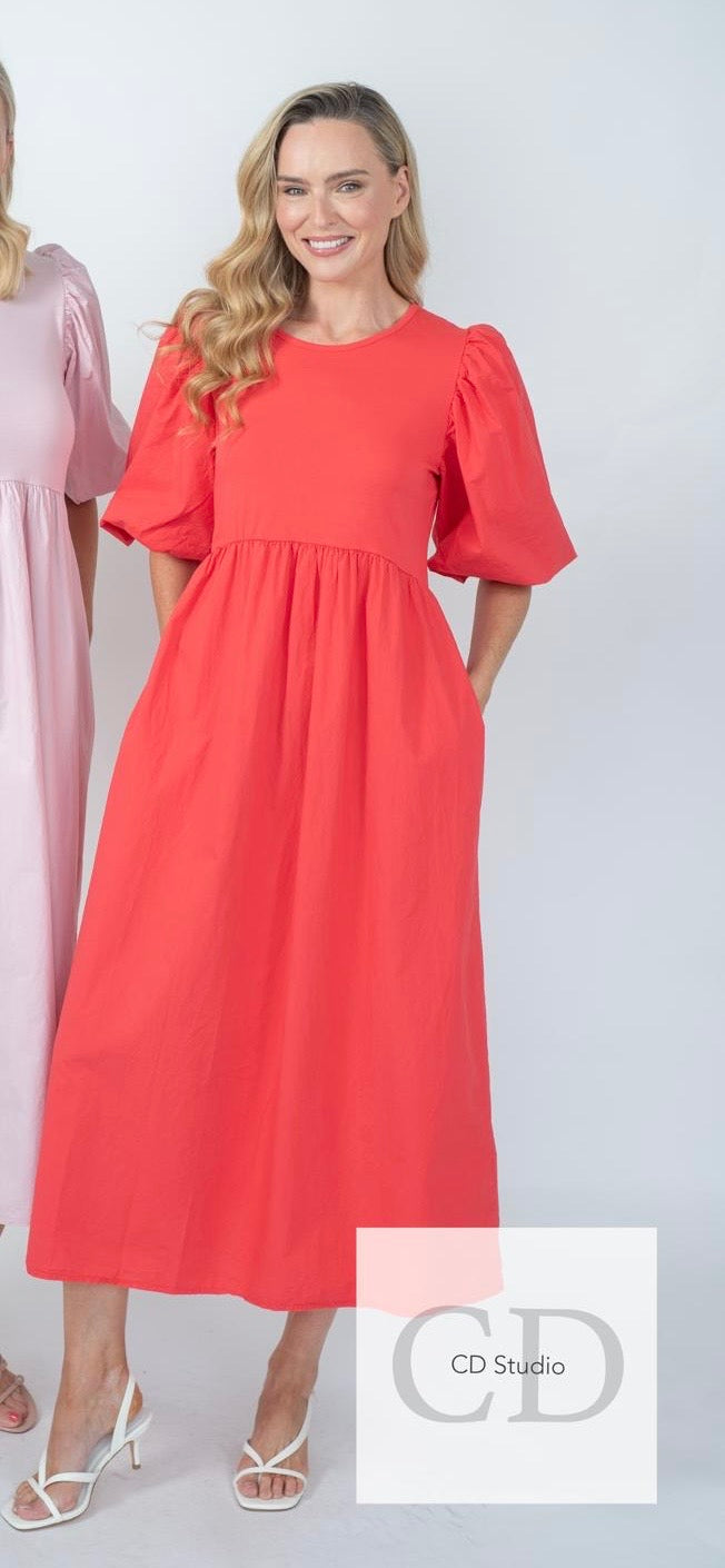 Leia Dress - Coral