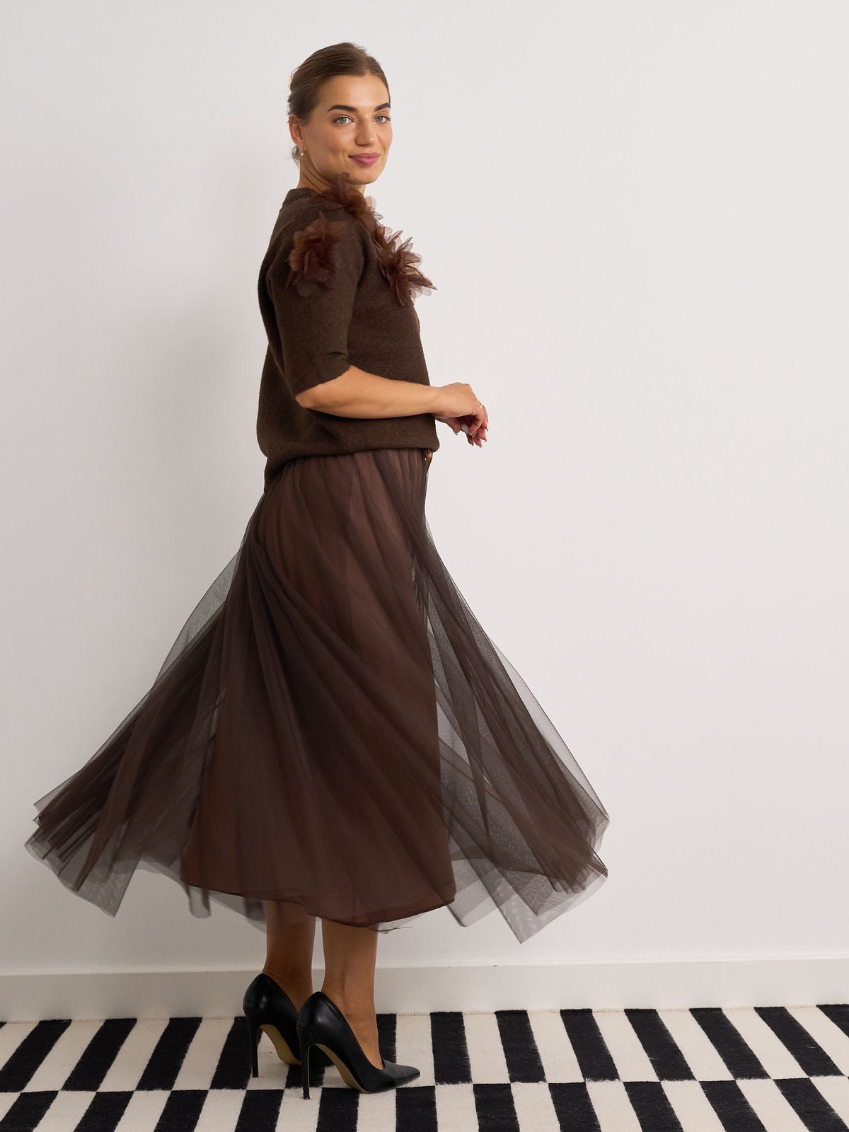 Tulle Skirt - Brown