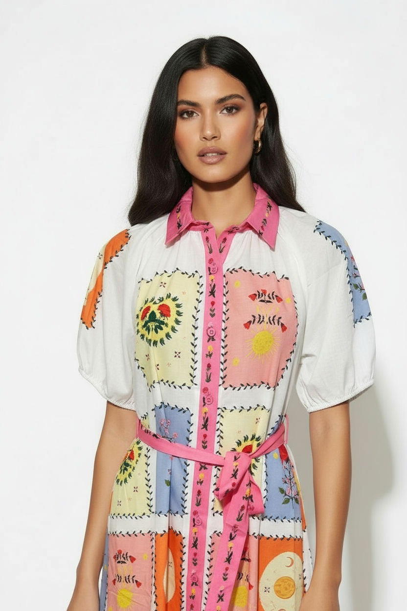 Print Shirt Dress
