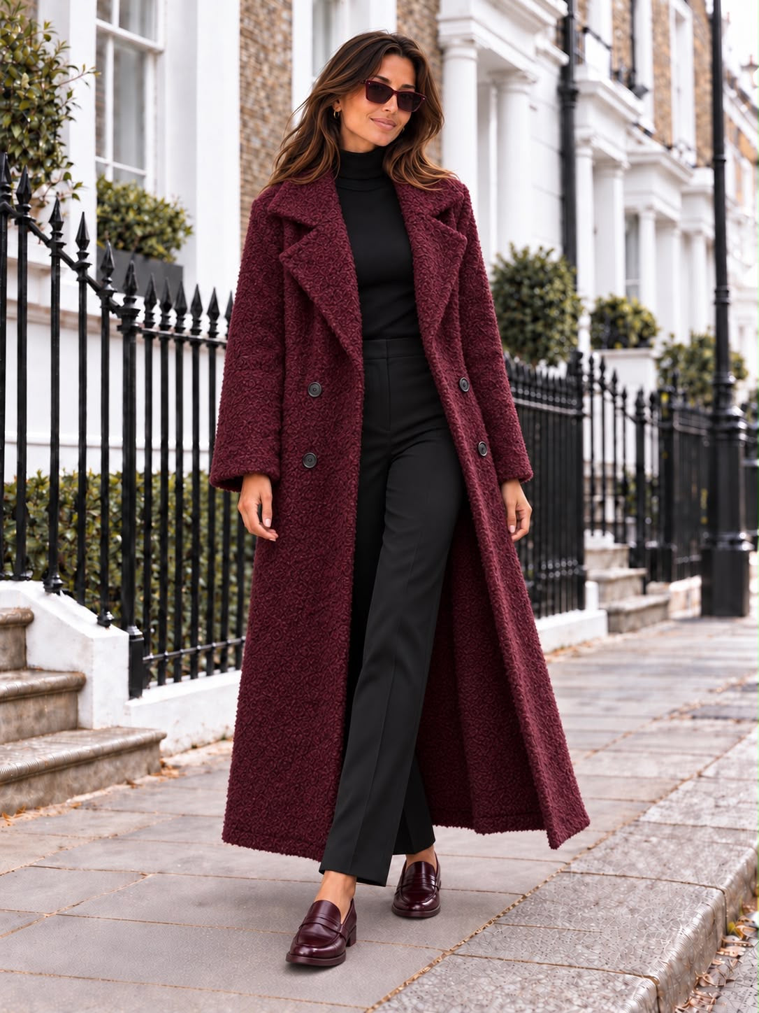 Callie Coat - Burgundy
