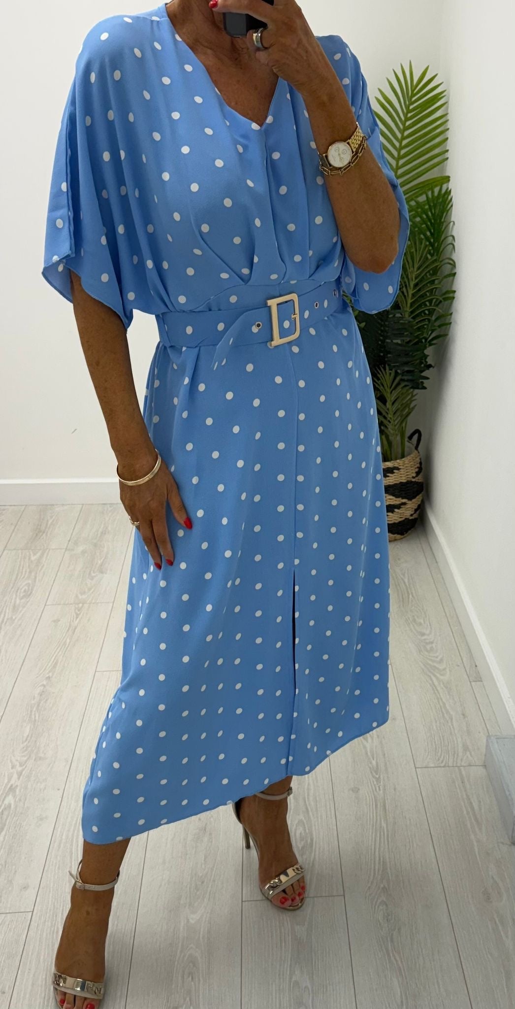 Spot Dress - Blue