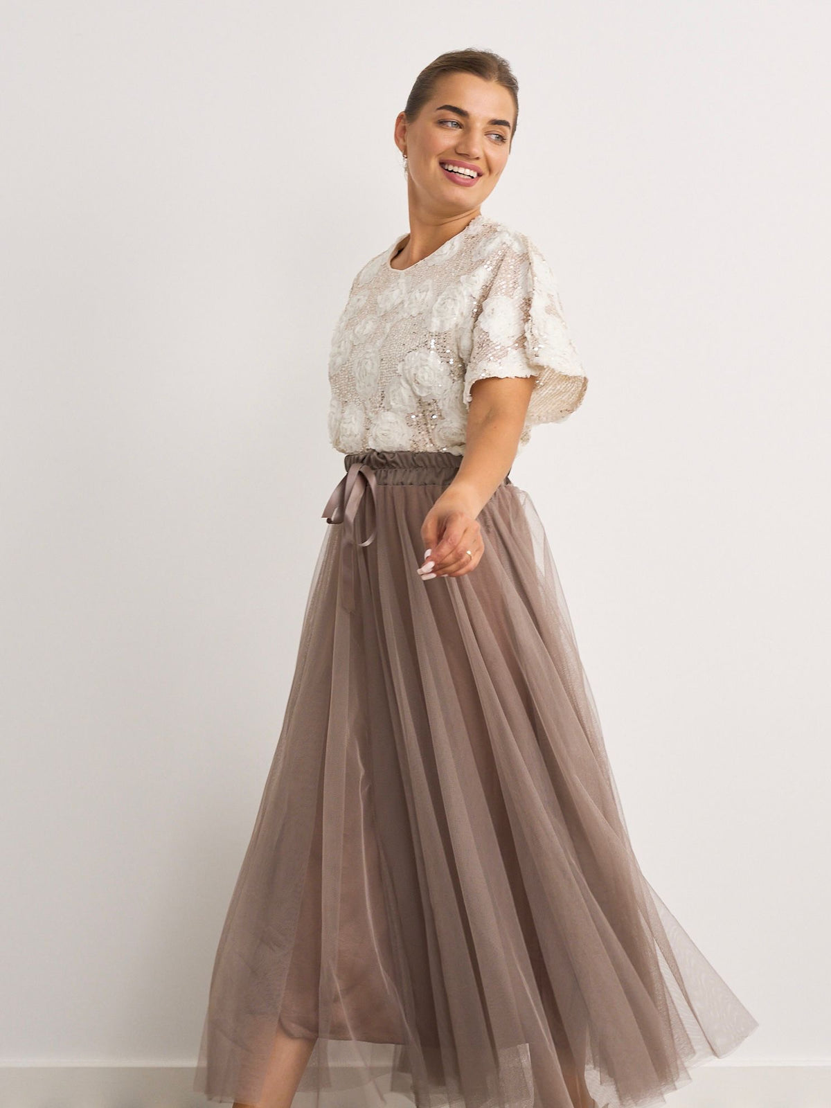Tulle Skirt - Taupe