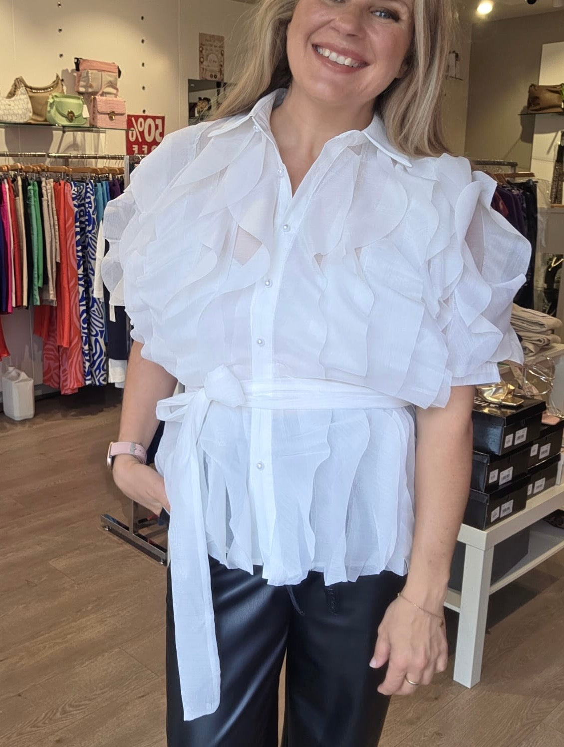 Ruffle Blouse - White