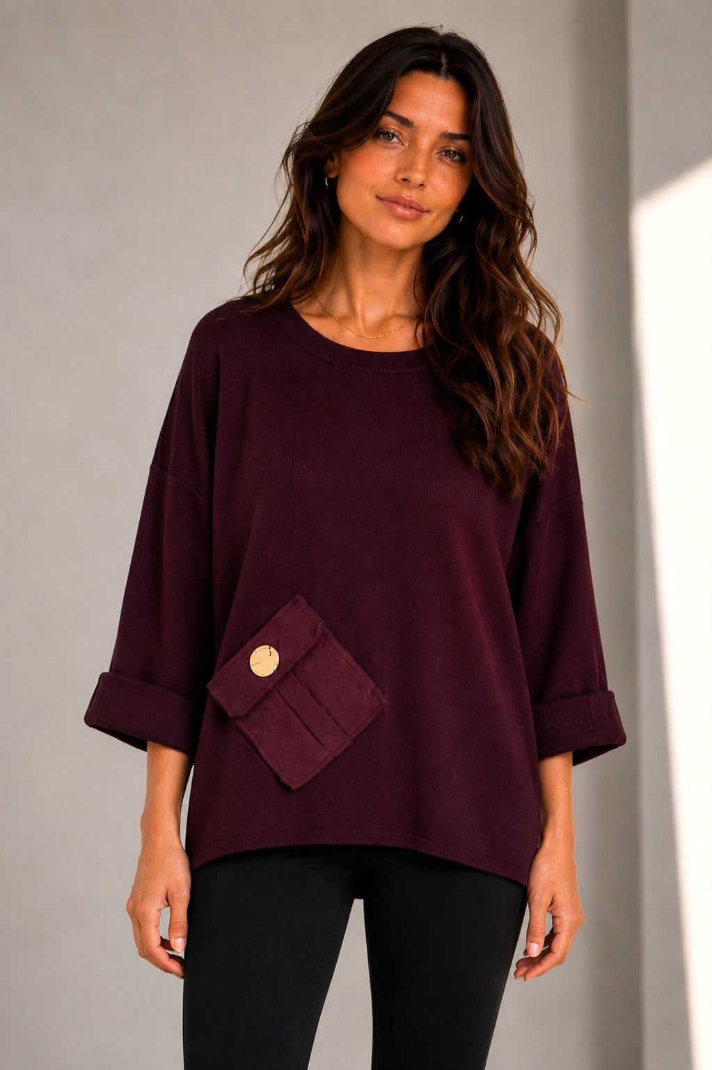 Pocket Knit - Burgundy