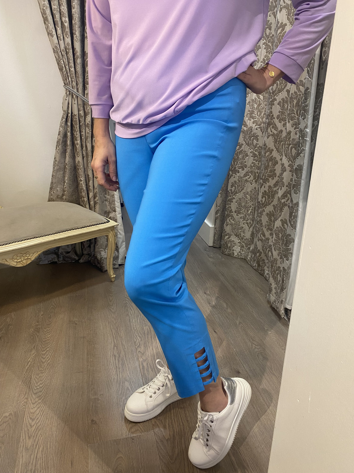 ROBELL Lena Cropped Trouser - Ocean Blue