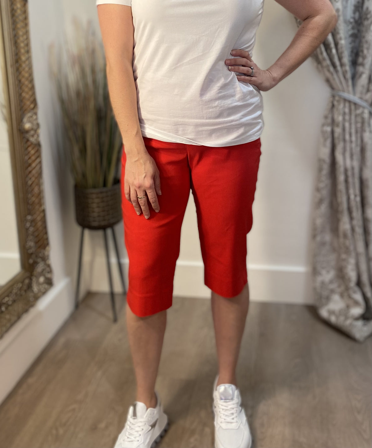 ROBELL Lexi Knee Lenght Shorts - Red